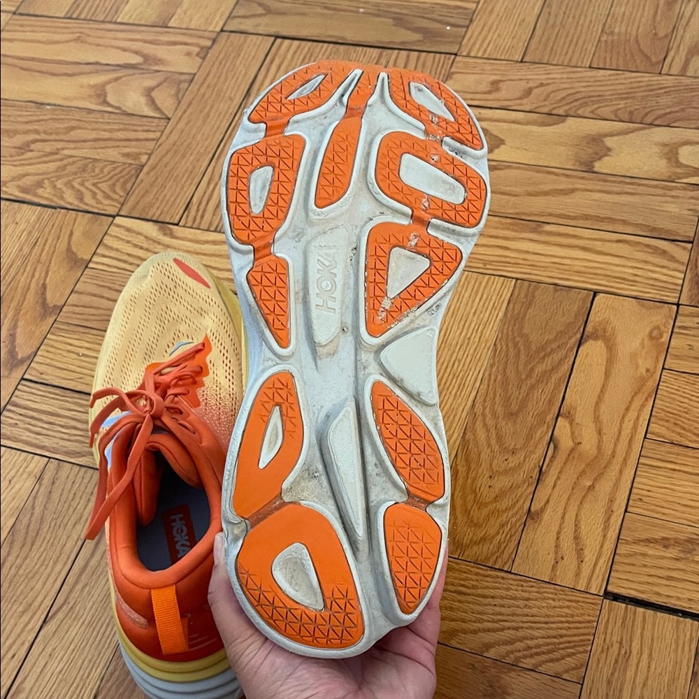 Hoka Men’s Bondi 8 Orange and Yellow Sneakers - Picture 12 of 12